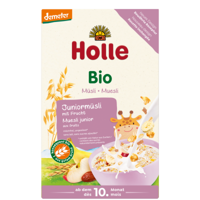 HOLLE, JUNIOR MUESLI MULTIGRAIN WITH FRUIT (10Μ) 250G BIO