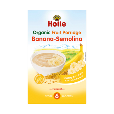 HOLLE, MILK CEREALS WITH BANANA (6M) 250G BIO