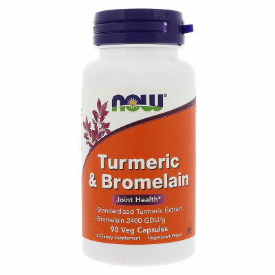 NOW, TURMERIC BROMELAIN 600MG 90VCAPS