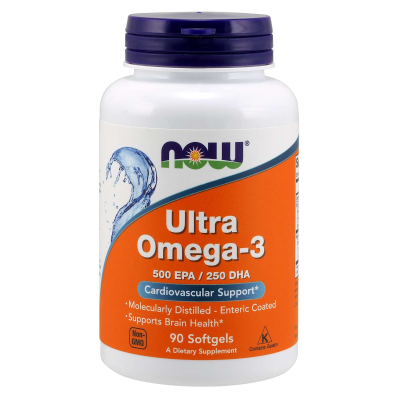 NOW, ULTRA OMEGA-3 MOLECULARLY DISTILLED 90SOFTGELS