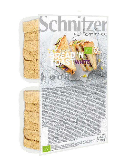 SCHNITZER, BREAD N TOAST WHITE G/F BIO 400G