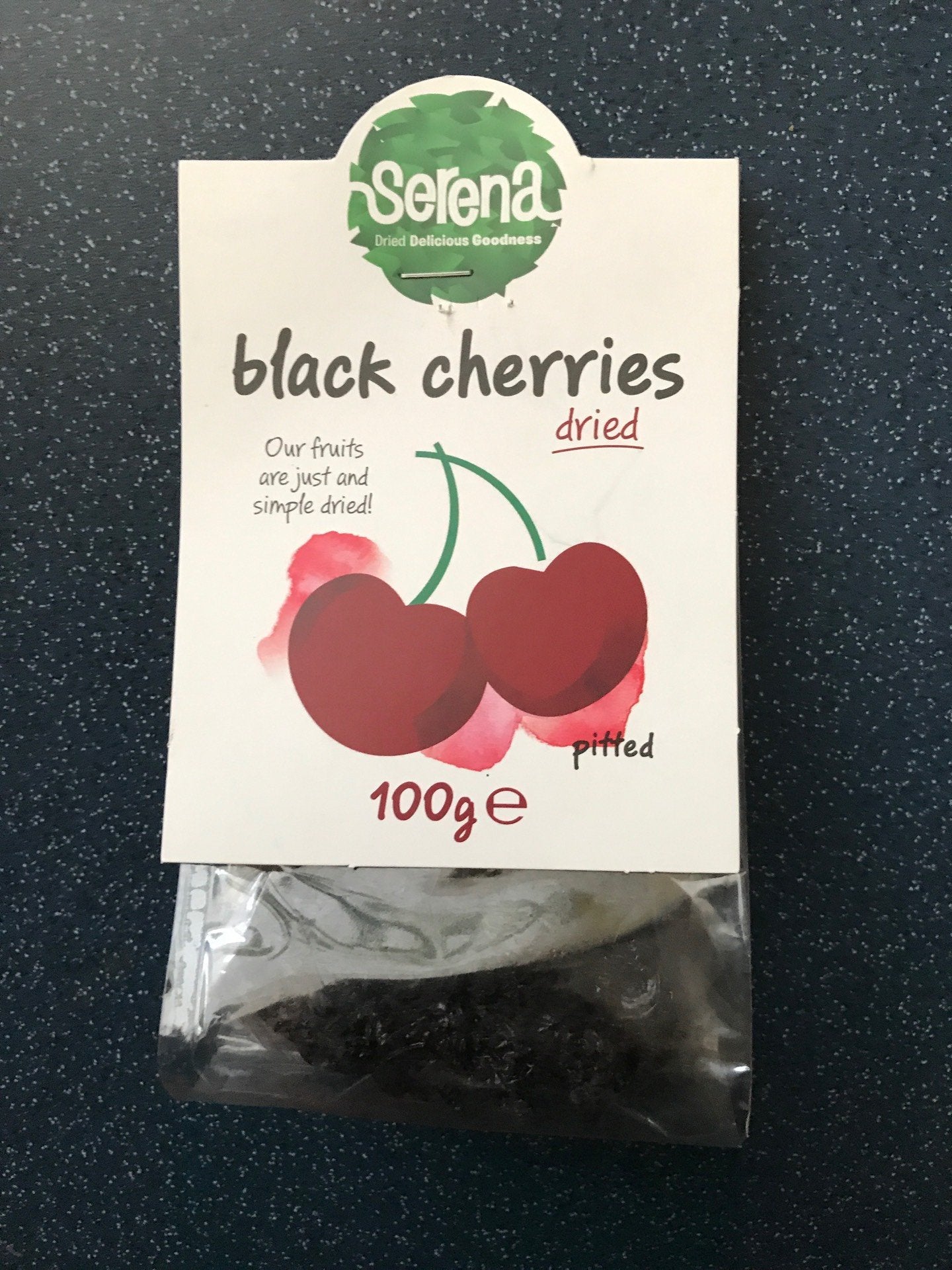 SERENA, DRIED SWEET BLACK PITTED CHERRIES 100G