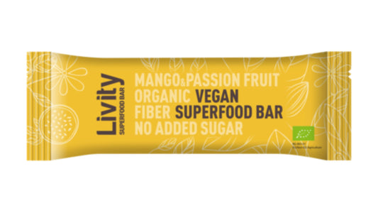 Livity, Mango Passion Fuit Superfood Bar 25G Bio