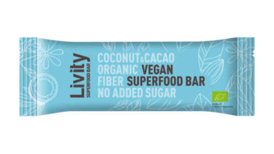 Livity, Coconut Cacao Superfood Bar 25G Bio
