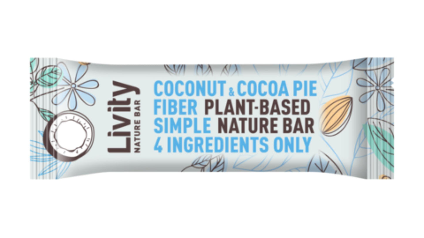 Livity, Nature Coconut And Cocoa Pie Bar 30G
