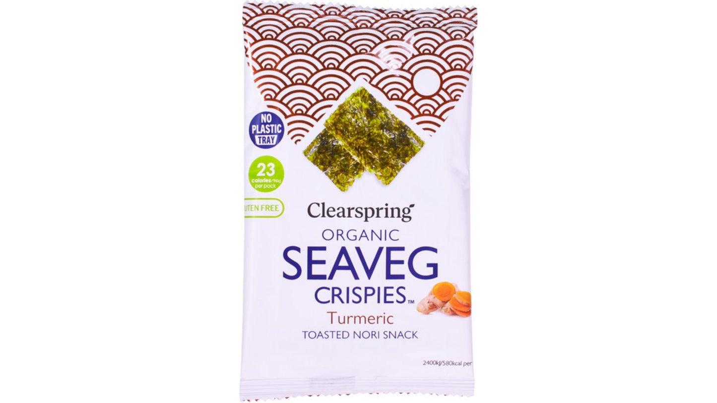 Clearspring Seaveg Crispies Turmeric Nori Snack 4G Bio
