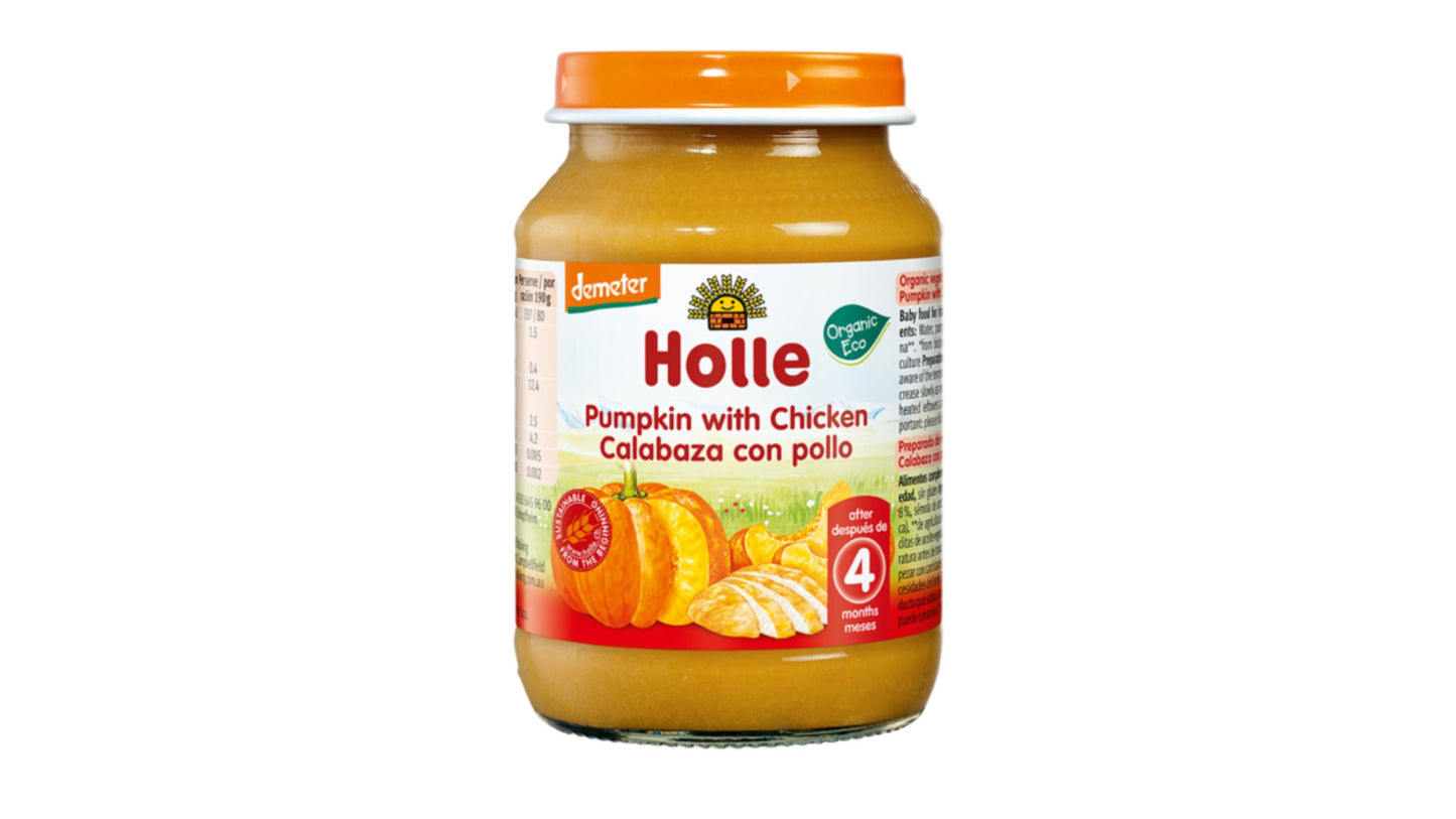 HOLLE, Jar Pumpkin With Chicken (4Μ) Bio 190G